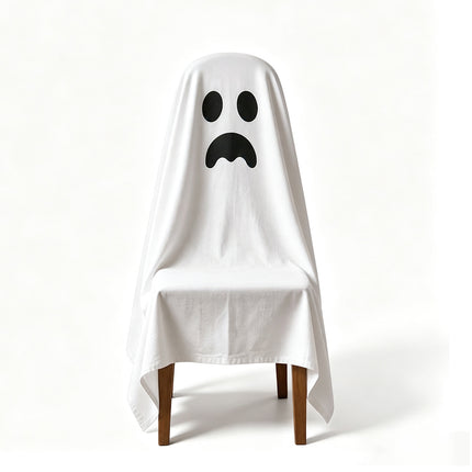 Halloween Dining Chair Cover, Skull Pattern Seat Protector, 120x200cm