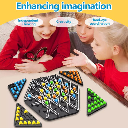 Chain Triangle Chess Game Triggle Rubber Band Game for Kids Adults