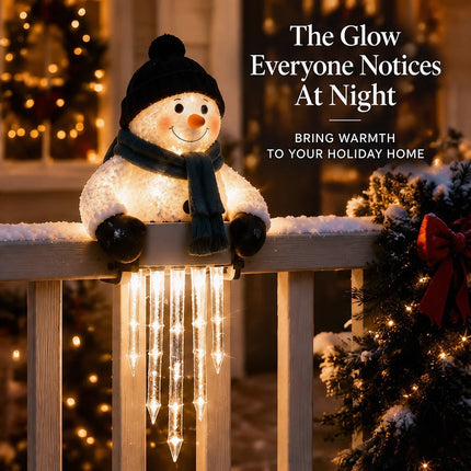 Solar Santa Fence Lights, 5 LED Icicle, IP65 Waterproof Outdoor Christmas Xmas Decor