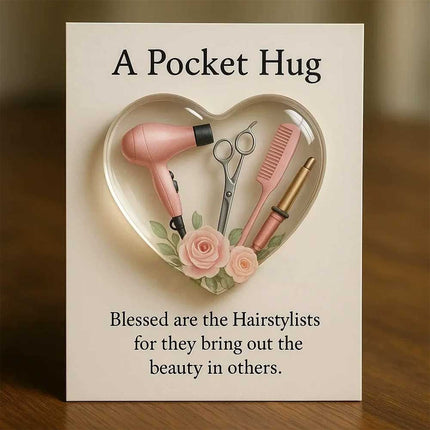 Pocket Hug Heart Token Sweet Gift Ornament for Hairstylists & Hairdressers