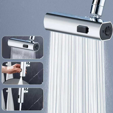 4‑in‑1 Sink Tap Spray Head Attachment, 360° Rotating Waterfall Anti‑Splash Kitchen Faucet Nozzle