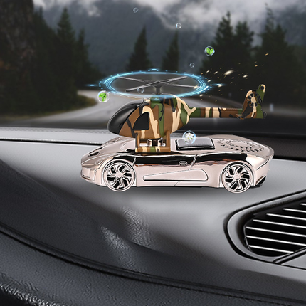 Solar-Powered Rotating Helicopter Car Air Freshener Ornament