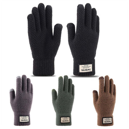 Women Men Winter Gloves Warm Knitted Mittens Touch Screen Mobile Phone Non-slip