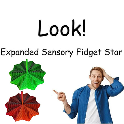 2x 3D Printed Expanded Sensory Fidget Star helps you relieve stress and focus
