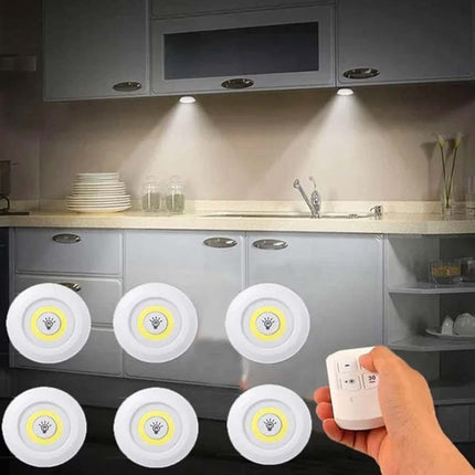 3 Pack Remote-Controlled LED Under Cabinet Lights: Dimmable, Timed, Battery Operated Push Lights