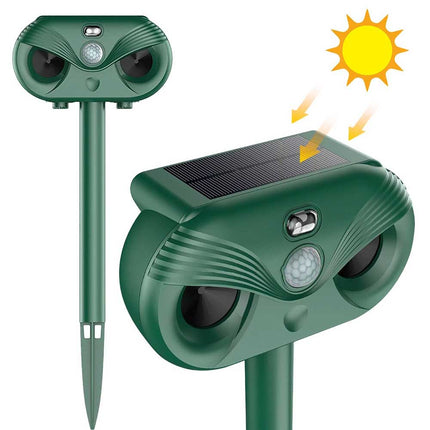 Ultrasonic Solar Cat Dog Repellent Fox Pest Scarer Deterrent Repeller Garden
