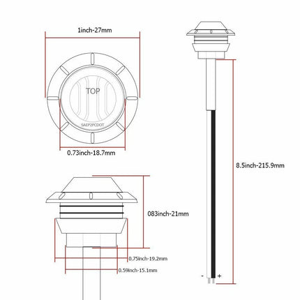 10X Blue Round Marine Boat Cabin Courtesy Lights Deck LED Walkway Stair Light