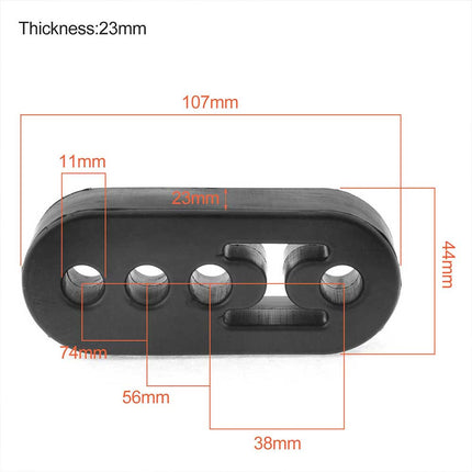 4PCS Heavy-Duty Universal Black Rubber Hangers for Car Exhaust Pipe Mount Brackets