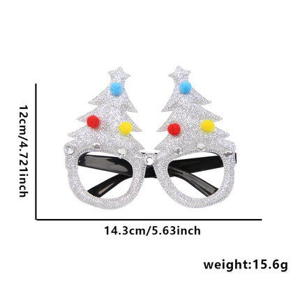 Christmas Novelty Party Glasses, Snowman & Reindeer Antler Costume Frame, Xmas Photo Prop Decoration