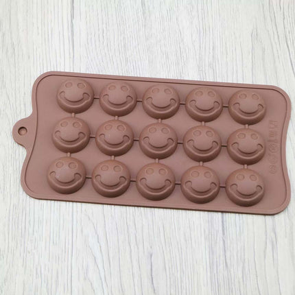 2Pcs Silicone Smiley Face Moulds for Chocolate Cake Ice Tray Jelly Candy Cookie Baking