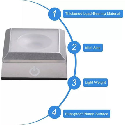 Square/Round 3D LED Light Base Display Stand Holder For Crystal Art Glass Base