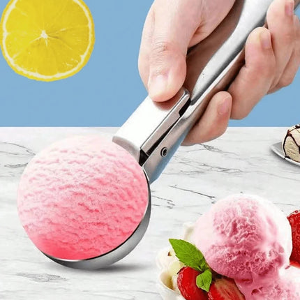 Multifunctional Stainless Steel Ice Cream Scoop & Ball Maker, Dual-Purpose Spoon