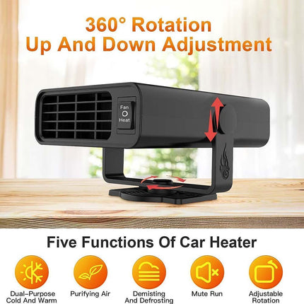 Electric Car Heater DC 12V Heating Fan Defogger Defroster Demister Portable