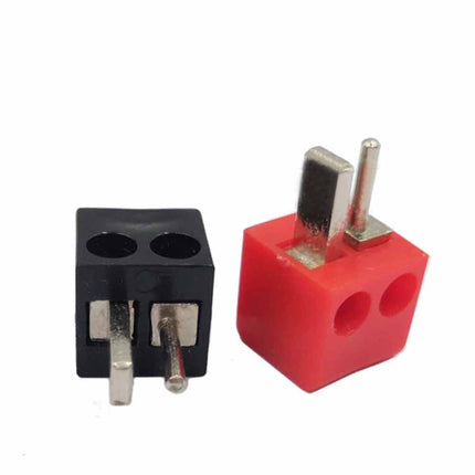 2P Screw Terminal Speaker Plug Connector, Solder-Free DIN T-Type Audio Plug Red & Black Set