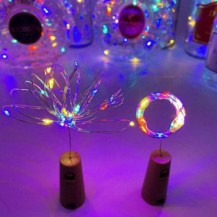 10PCS LED Fairy Light Wine Bottle String Lights Cork Copper Wire Christmas Decor