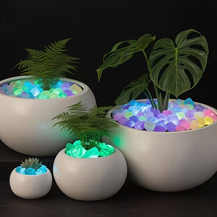 200PCS Glow In The Dark Pebbles, Luminous Garden Stones for Outdoor Yard Decor & Gift