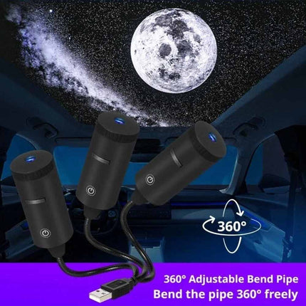 360° Rotate Galaxy Starry Sky Projection Lamp USB Atmosphere Light for Car & Home