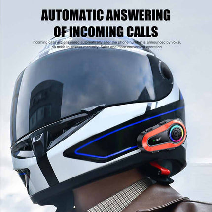 Bluetooth 5.0 1000M Motorcycle Helmet Intercom Headset Motorbike Interphone