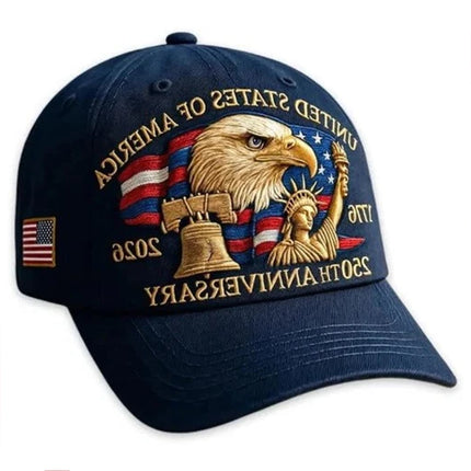 Patriotic USA 250th Anniversary Baseball Cap (1776–2026) - Adjustable Fit