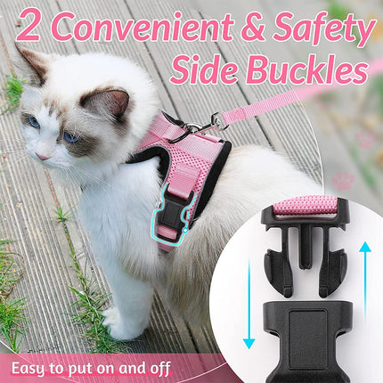 Cat Dog Harness Leash Walking Escape Proof Adjustable Reflective Vest Harness