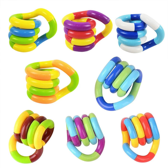3 Pack Flexible Twist Fiddle String Toy, Sensory Stress Relief Fidget Aid for Anxiety & ADHD, Random Color