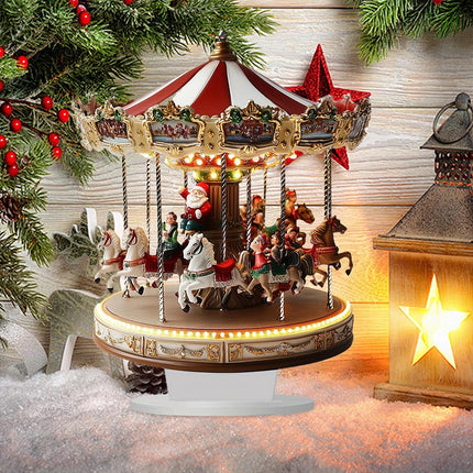 Classic 2D Acrylic Carousel - Flat Christmas Merry Go Round Decor