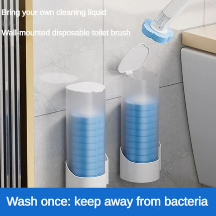 12PCS Disposable Toilet Brush Set - All-in-One Toilet Bowl Cleaning System with Refills