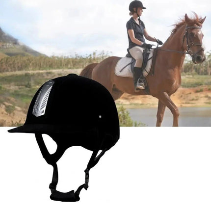 Adjustable Horse Riding Safety Helmet, Half Cover Rider Helmet, Black, 58cm
