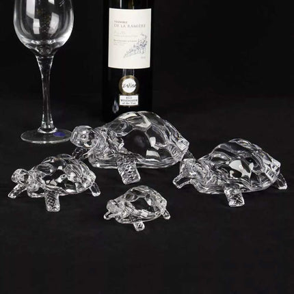 Mini Crystal Glass Turtle Figurine Feng Shui Ornament
