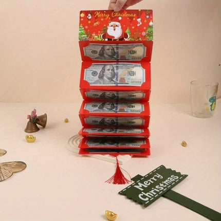 6X Christmas Money Wallet Envelopes - Cash, Card & Voucher Holder with 10 Slots for Gift Giving
