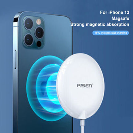 Pisen15W Magnetic Mag safe Fast Charger Pad For iPhone 14/13 Pro Max/12 Mini