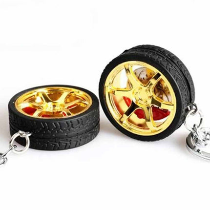 Chain Brake Discs Key Ring Simulation Tire Car Wheel Keychain RIM Wheel Keyring