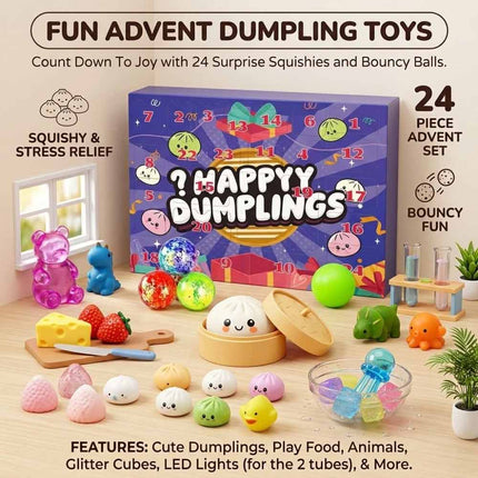 2026 Advent Calendar, 24‑Piece Squeeze Fidget Toy Set, Kids Christmas Xmas Countdown Gift