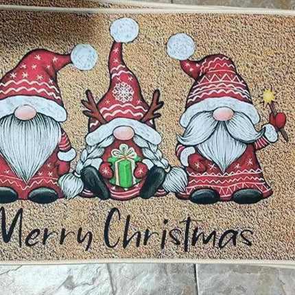 Merry Christmas Door Mat Floor Rug Xmas Home Decoration Non Slip Flannel Carpet