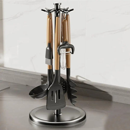 Degree Rotatable Kitchen Tool Holder Utensil Stand for Spoon Spatulas Whisks