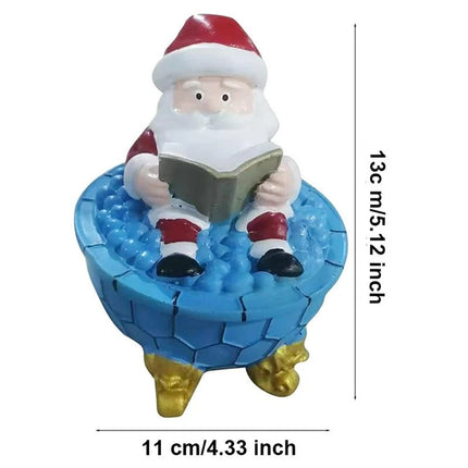 Christmas Santa Bubble Bath Lamp - Cute Santa Reading Books USB LED Decor Lamp