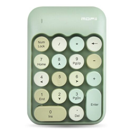 18 Keys Portable Wireless Numeric Keypad, Retro Round Keycap Number Pad
