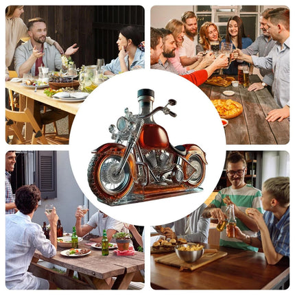 Vintage Motorcycle-Shaped Wine & Whisky Decanter Stylish Liquor Bottle Server