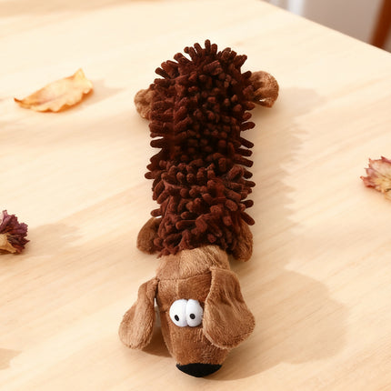 Puppy Chew Toy for Small Dogs: Durable, Squeaky & Brown Animal Shaped