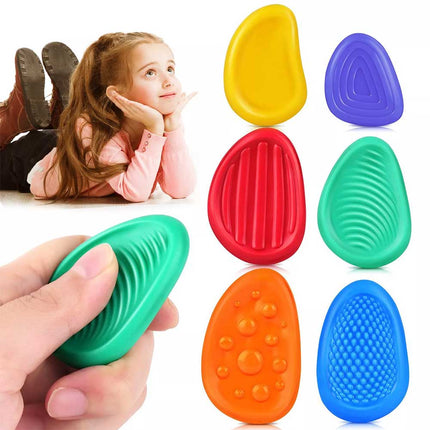 6PCS Soft Worry Stone Fidget Toy Autism Kid Calming Sensory Stone Stress Relief