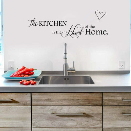 2Pcs The Kitchen Is The Heart of The Home Vinyl Wall Stickers Kitchen Art Decor 60CM