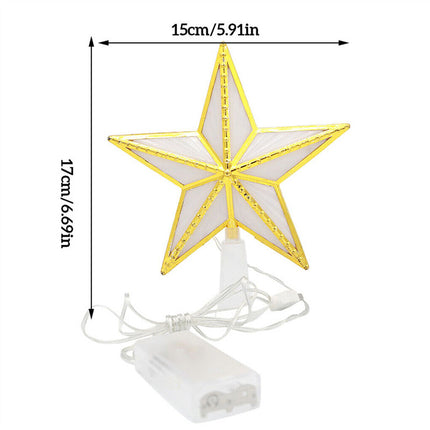 3D Christmas Tree Topper LED Glowing Star Light Projector Party Xmas Decor