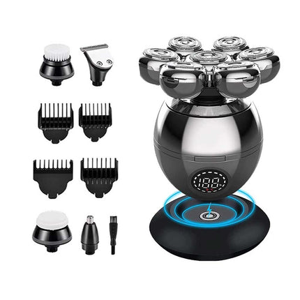 Men’s 7-Head Electric Razor: Multi-Functional Bald Skull, Beard & Hair Trimmer