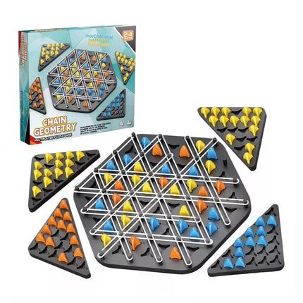 Chain Triangle Chess Game Triggle Rubber Band Game for Kids Adults