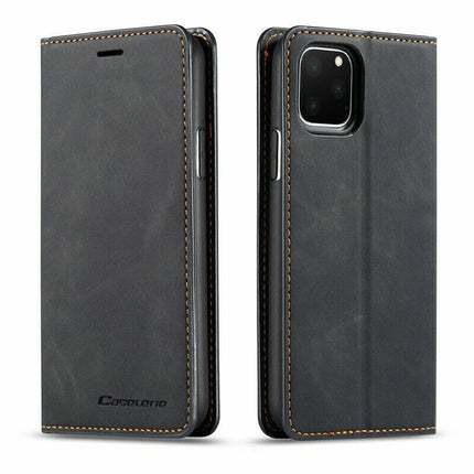 Premium Leather Flip Magnetic Wallet Case Protective Cover for iPhone 17
