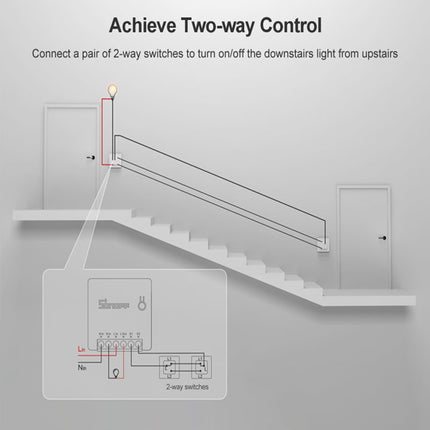 Sonoff Mini R2 Wifi Smart Switch 2 Way Modules eWeLink APP DIY Work with Alexa