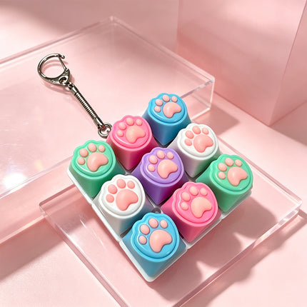 9-Key Keyboard Fidget Clicker Toy, Button Finger Keycap Stress Relief Toy