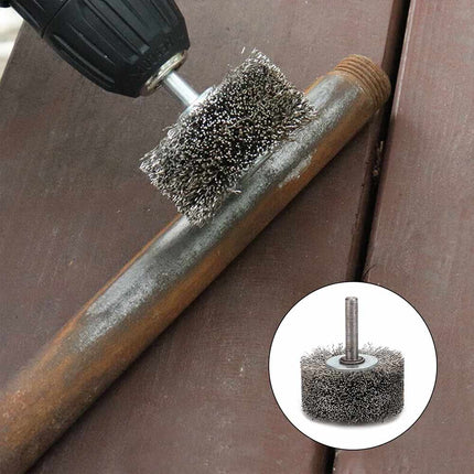 6*50MM 304 Stainless Steel Wire Wheel Brush for Die Grinder Drill Rotary Tool 1/4" Shank