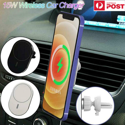 15W Car Magnetic Wireless Fast Charger Mount Holder For iPhone 15 14 13 Pro Max