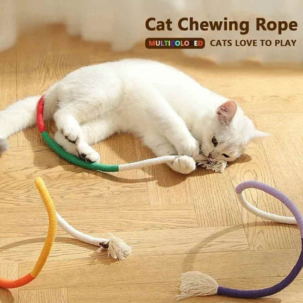 Cat Rope Chew Toy Catnip Plush Interactive Teeth Cleaning Kitten Play Toy